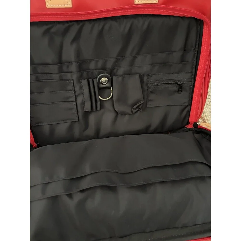 RARE Jon Hart Red Coachman Laptop Work Bag W/Strap and Key Fob Included CLEAN!